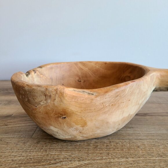 Hand carved wooden ladle. Natural wood. 15 1/4''long. Rustic decor. Farm house. - Picture 11 of 12